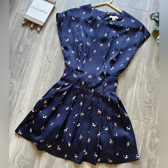 Forever 21 Dresses & Skirts - Vintage y2k forever 21 kawaii kidcore unicorn cat bunny mushroom pleated dress L